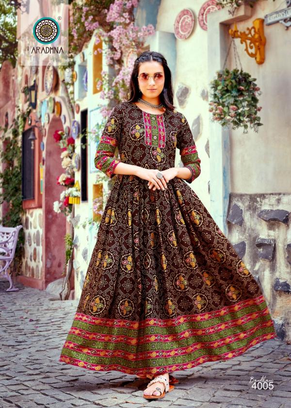 Aradhna Bandhani Vol 4 Fancy Long Anarkali Kurti Collection